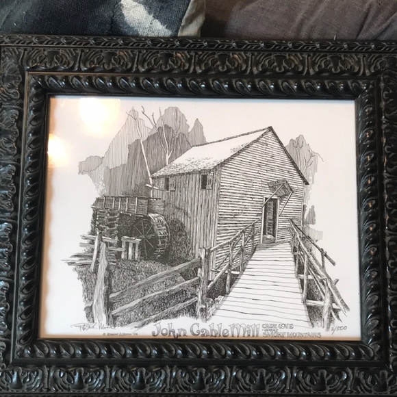Beautiful Custom Framed limited print at Cades Cove. John Gable Mill - Picture 1 of 3
